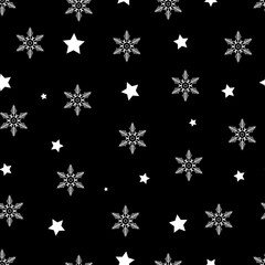 Winter Seamless Snowflake and star seamless Pattern. Vector EPS 10. snowflakes seamless
