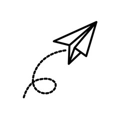 Paper plane flying icon vector illustration graphic design