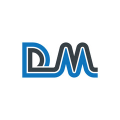 Initial Letter DM Linked Design Logo