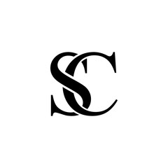 Initial Letter SC Isolated Design Logo - obrazy, fototapety, plakaty