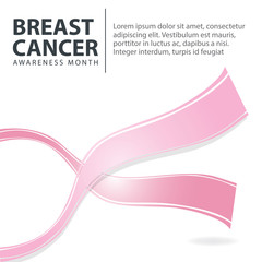 Breast Cancer Awareness Pink Ribbon. World Breast Cancer Day Design. V Women healthcare design