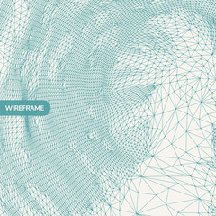 Cobweb or spider web. Network abstract background. Connection Structure. 3D technology style. Wireframe vector illustration.
