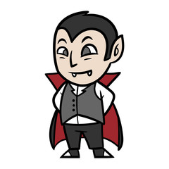 Cute Cartoon Vampire Dracula Vector Illustration