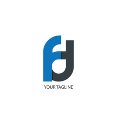 Initial Letter FD Rounded Lowercase Logo