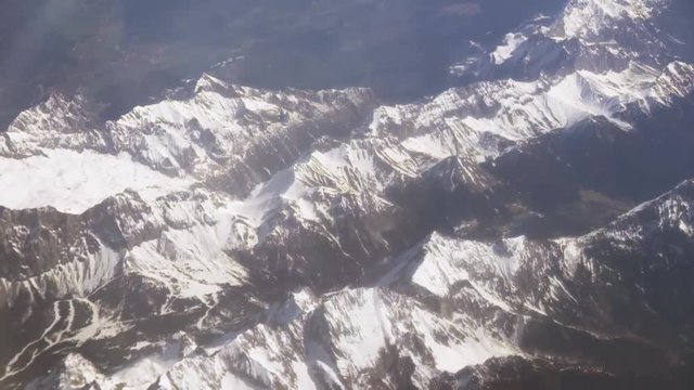 View of the mountains from the airplane