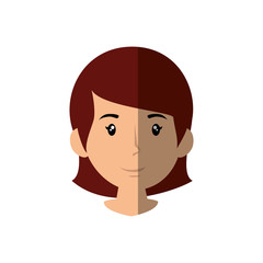 Woman smiling cartoon icon vector illustration graphic design