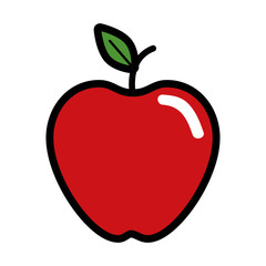 apple fruit icon over white background. colorful design. vector illustration