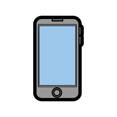smartphone device icon over white background. colorful design. vector illustration
