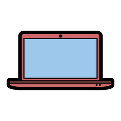 laptop computer icon over white background. colorful design. vector illustration