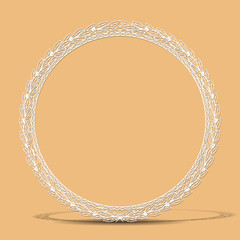 carved vintage frame made of paper with shadow