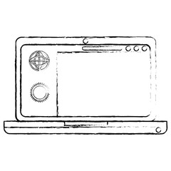 laptop computer icon over white background. vector illustration