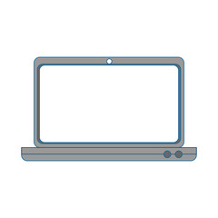 laptop computer icon over white background. vector illustration