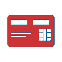 credit card icon over white background. colorful design. vector illustration