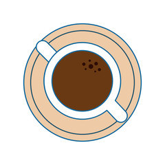 coffee mug icon over white background. top view. vector illustration