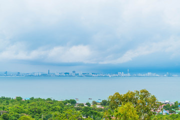 Area view with sea and Pattaya City.