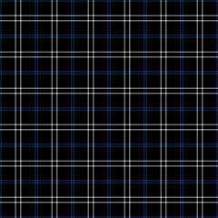 Black, blue and white plaid seamless pattern