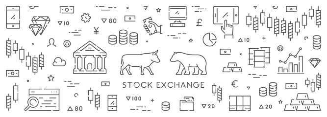 Line web banner for stock market