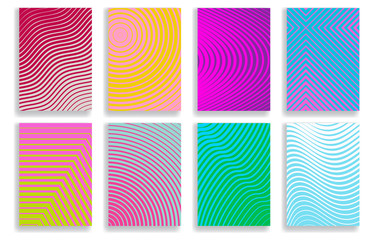 Set of covers. Halftone geometric design