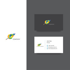 Creative agency or eco company Logo and business card template