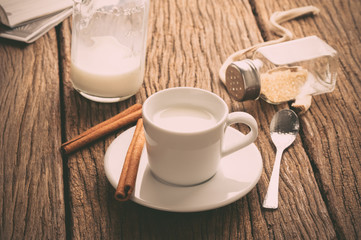 a cup of milk
