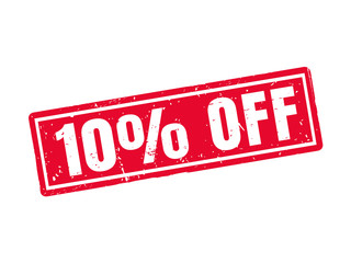 10 percent off red stamp style