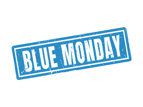 blue monday blue stamp style