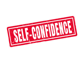 self-confidence red stamp style