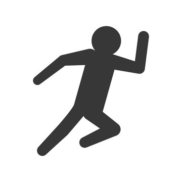 man running silhouette vector icon illustration shape