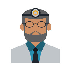 male medical doctor with light on head icon image vector illustration design 