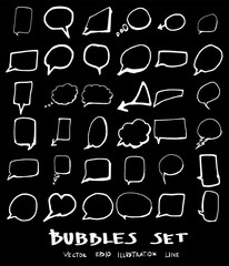 Vector of Hand Drawn Doodle Style Speech Bubbles chalkboard eps10