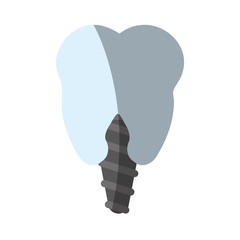 tooth crown dental care related icon image vector illustration design 