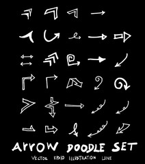 Vector hand drawn arrows set chalkboard eps10