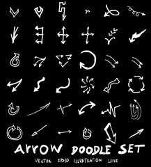 Vector hand drawn arrows set chalkboard eps10