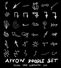 Vector hand drawn arrows set chalkboard eps10