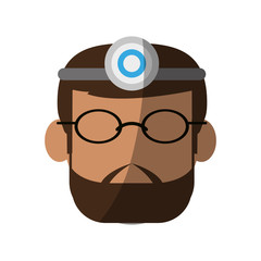 male medical doctor with light on head icon image vector illustration design 