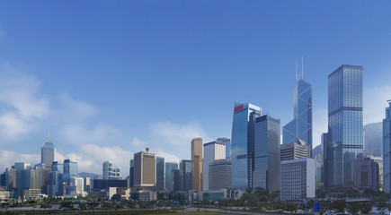 Fototapeta na wymiar modran office building, business tower, skyscraper in city center. Panorama view