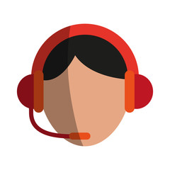 person with headset ecommerce or customer service icon image vector illustration design 