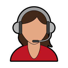 person with headset ecommerce or customer service icon image vector illustration design 