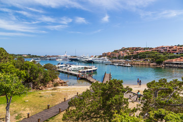 Fototapeta na wymiar The island of Sardinia, Italy. Porto Cervo: picturesque landscape of a fashionable resort