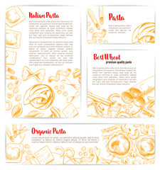 Obraz premium Italian pasta, macaroni product poster template