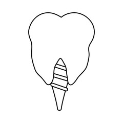 tooth crown dental care related icon image vector illustration design 