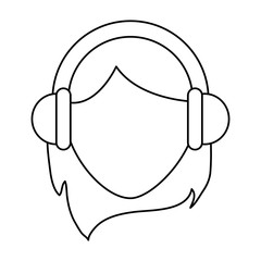 woman wearing headphones icon image vector illustration design 
