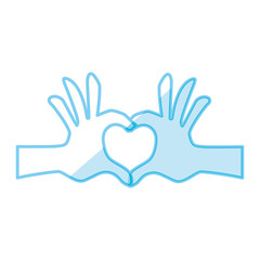 hands heart shape vector icon illustration graphic design