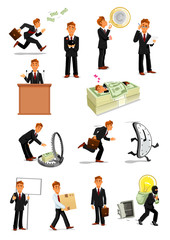 Businessman character set, business people design