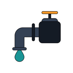 color image watertap with drop icon vector illustration