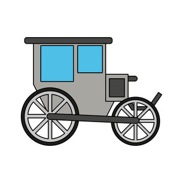 color image wedding carriage without horses vector illustration