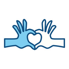 hands heart shape vector icon illustration graphic design