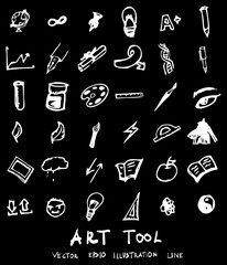art tools - doodles set eps10