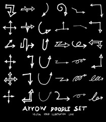 Vector hand drawn arrows set chalkboard eps10