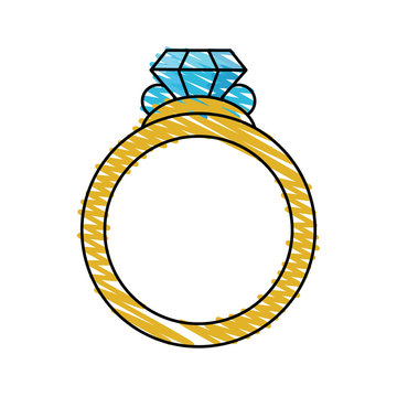 color crayon stripe image diamond engagement ring vector illustration